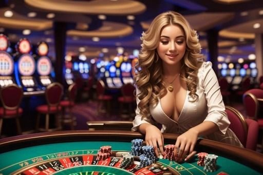 Layar permainan kasino online bergenre live dealer dan slot